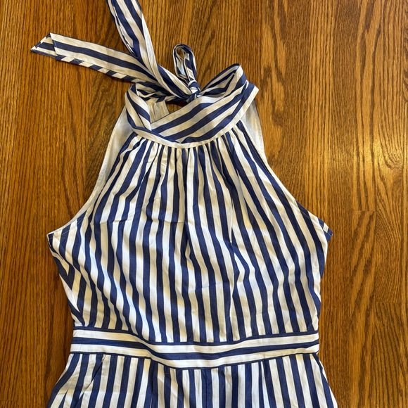 J.Crew Blue‎ and White Striped Tie-Back
Halter Jumpsuit Size 4 - Picture 4 of 7